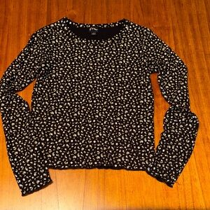 Floral Black and White girls top
